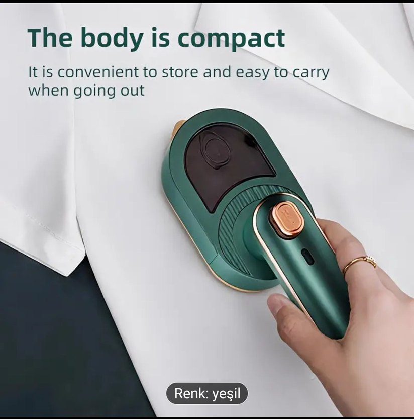 taşınabilir ütü 2 Renkli beyaz Yeşil renk elimizde mevcuttur - Görsel 4