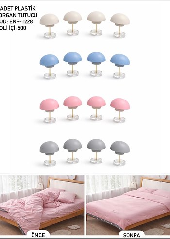 çok renkli plastik yorgan tutucu 16 adet - Görsel 2