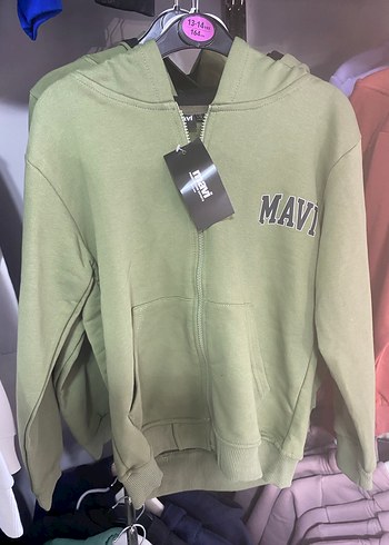 Yeşil Kapüşonlu Fermuarlı Sweatshirt