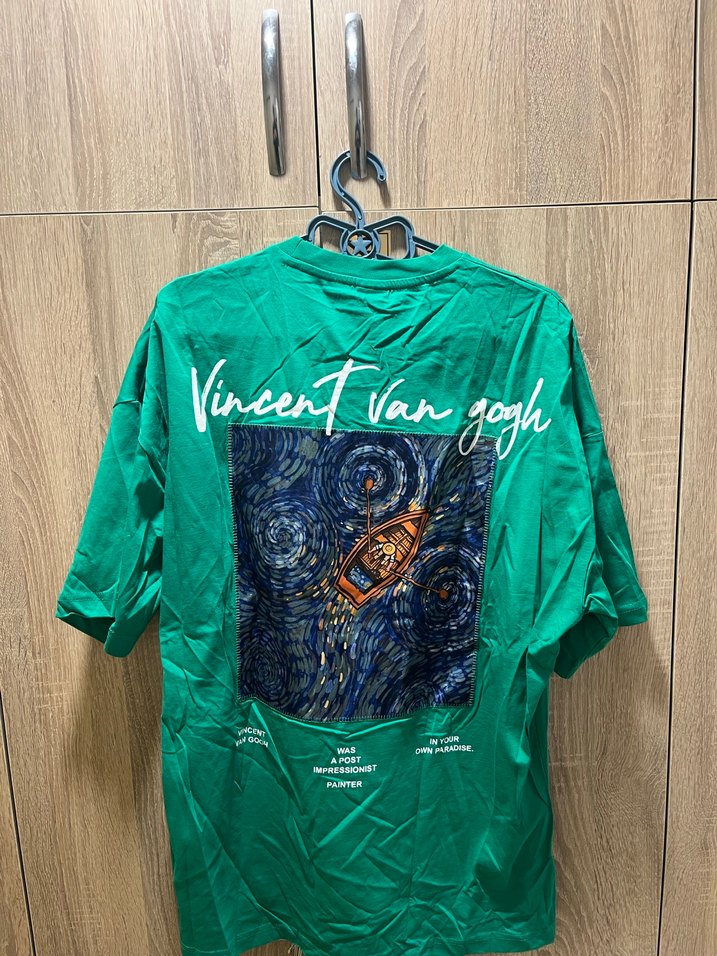 Yeşil Baskılı Oversize Erkek Tişört - Görsel 2