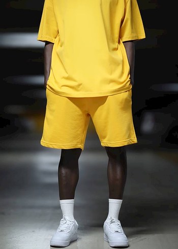 Oversize Düz Sarı Mor Takım - Görsel 4