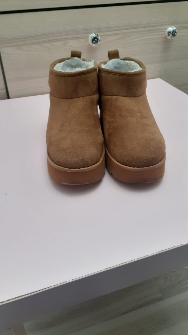 Bej Süet Tüylü Kadın Dolgu Topuk Bot - Görsel 2