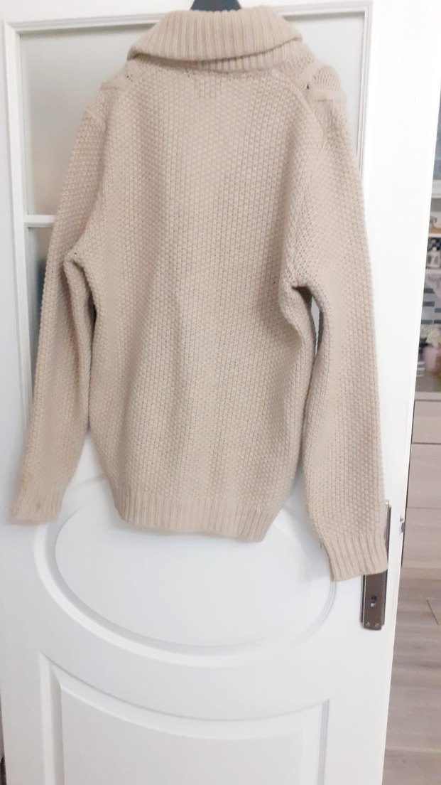 Bej Örgü Erkek Hırka - Görsel 2