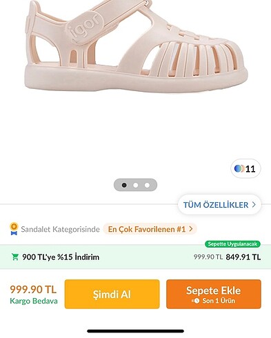 19 Beden İgor Bebek Sandalet Bej