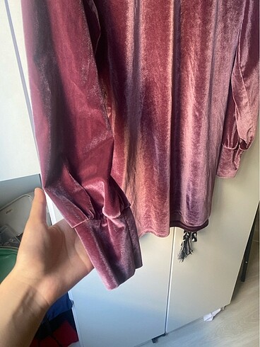 Diğer Kadın Kadife mor tunik çok iyi durumda L-Xl beden