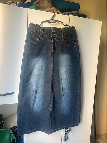 Kadın uzun kot etek vintage 40 beden