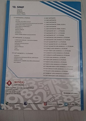 Beden 10. Sınıf Matematik Kazanım Merkezli Soru Kitabı Sonuç Yayınları