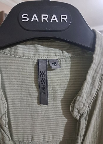 Bershka Gri V Yaka Uzun Kollu Kadın Gömlek - Görsel 2