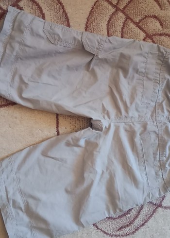 9 Yaş Beden Bej Renkli Rahat Kesim Keten erkek çocuk şort