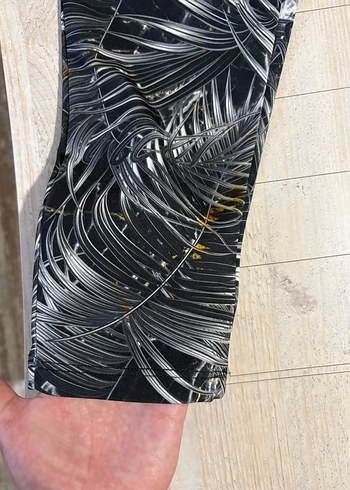 Desenli Gri Kadın Tayt - Görsel 2