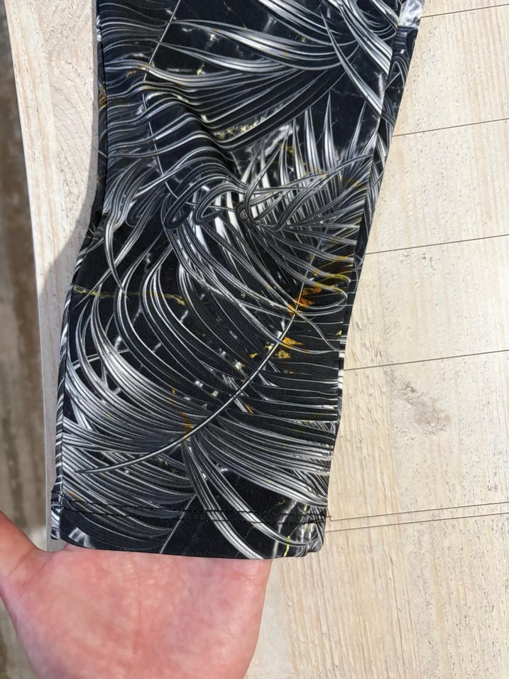 Desenli Gri Kadın Tayt - Görsel 2