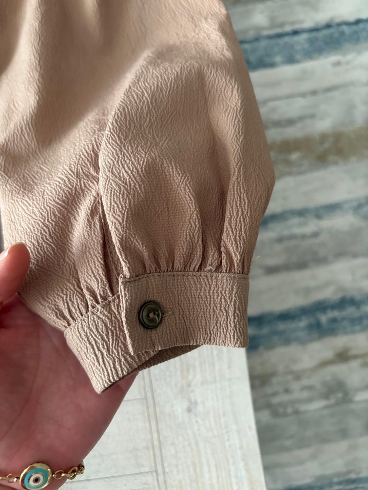 Bej Kemerli elbise - Görsel 5