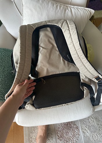 Bej ve Gri Çizgili Bebek Çantası-Kraft - Görsel 8