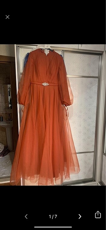 Armine Turuncu abiye elbise