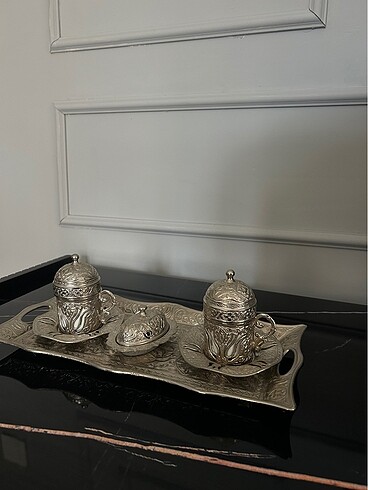 Bakır fincan+tepsi+lokumluk set