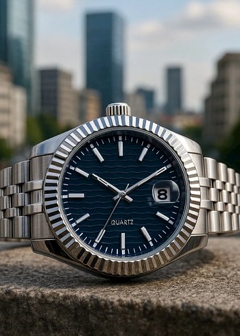 Modern Klasik Erkek Kol Saati Mavi Kadran - Görsel 2