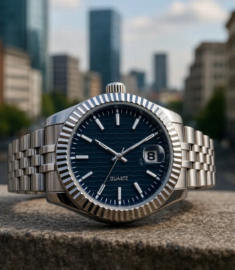 Modern Klasik Erkek Kol Saati Mavi Kadran - Görsel 2