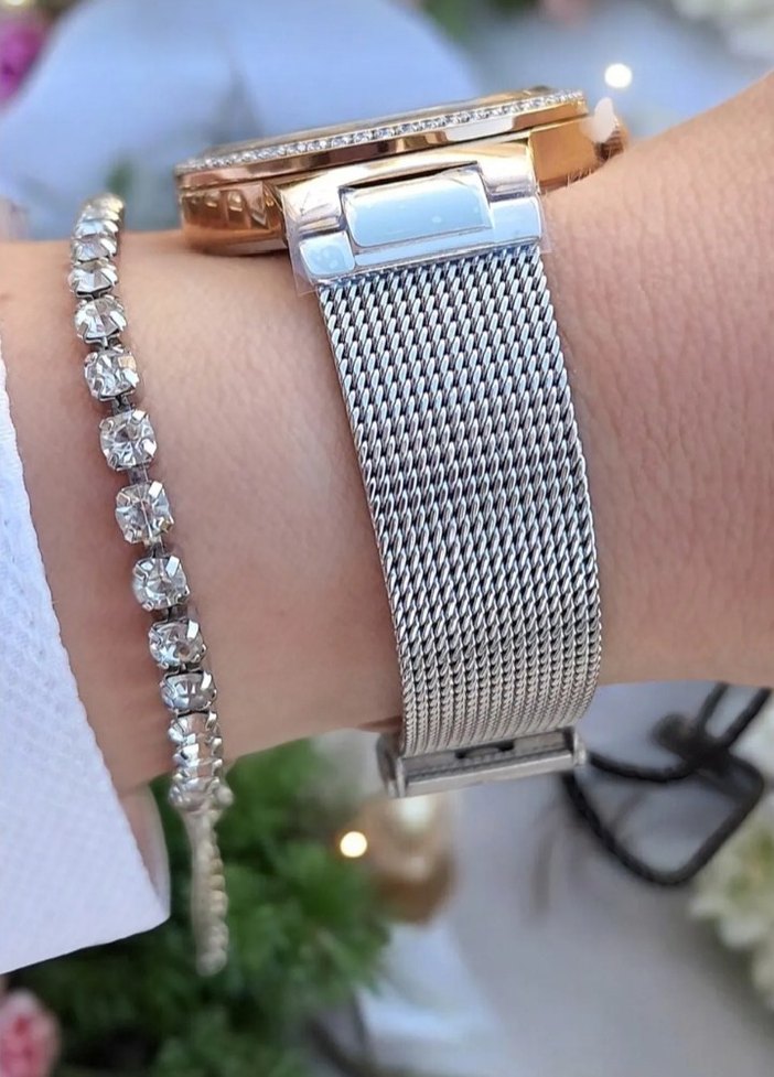 Daniel Klein taşlı bileklik  Zincir  Detaylı Beyaz Kadın Saat - Görsel 2