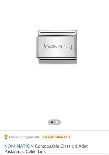 nomination bileklik tekli charm