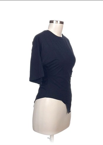 s Beden siyah Renk Zara Siyah Kısa Kollu Pamuklu Kadın Bluz Bodysuit