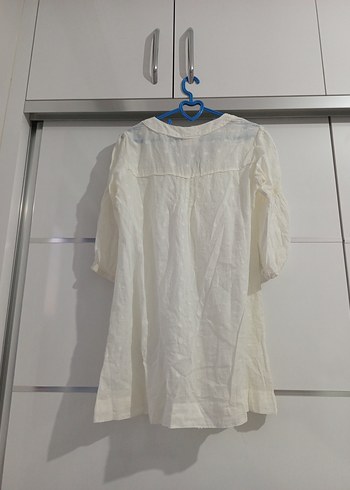 Beyaz Pamuk Tunik Bluz Pareo - Görsel 11