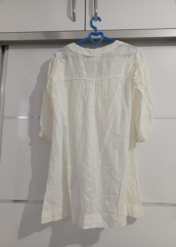 Beyaz Pamuk Tunik Bluz Pareo - Görsel 13