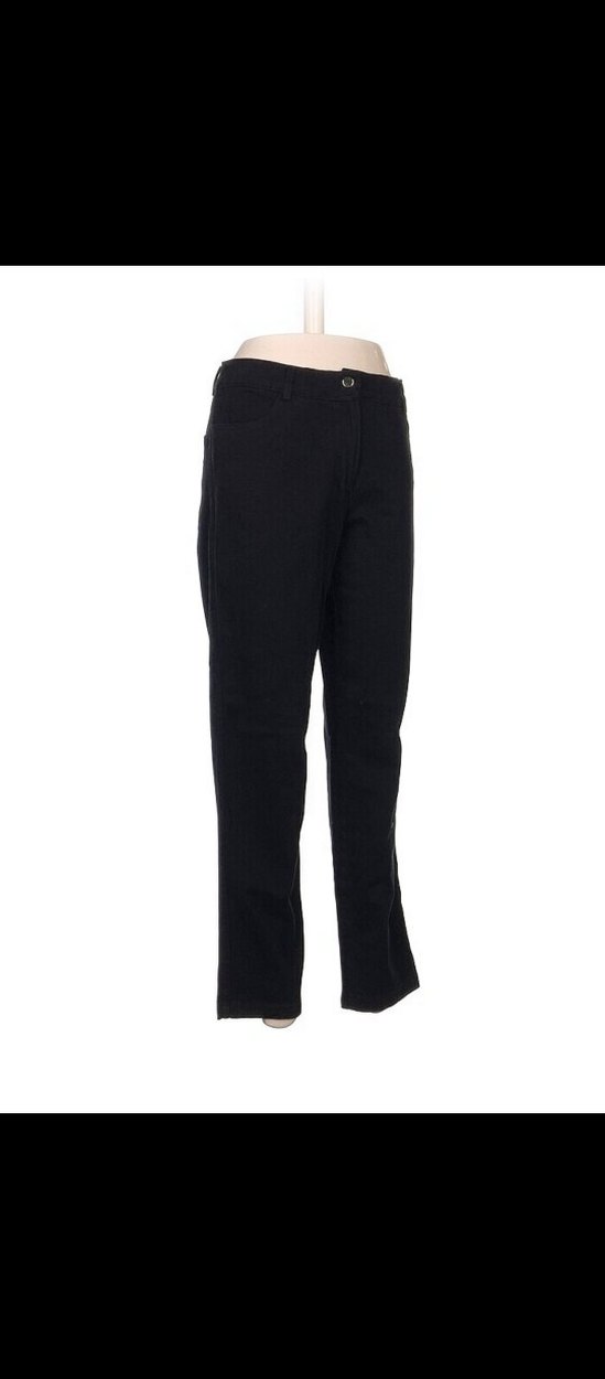 Siyah Kadın Düz Kesim Kot Pantolon - Görsel 2