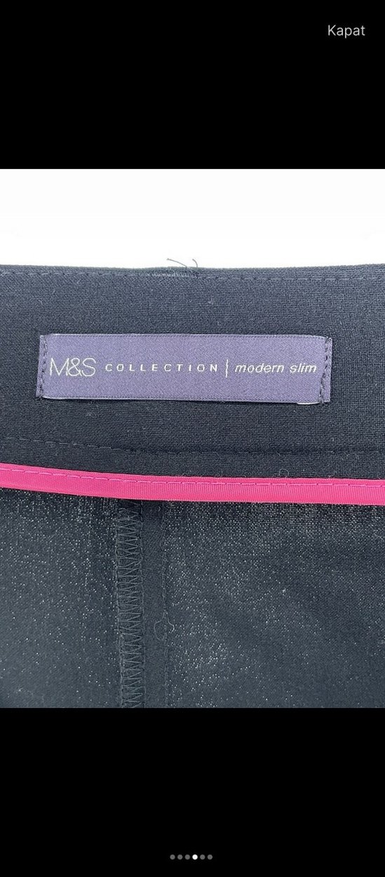 Marks & Spencer Düz Kesim Kumaş Pantolon - Görsel 4