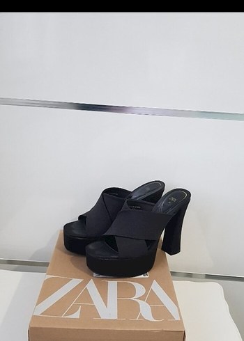 Zara platform topuklu sandalet / platform topuklu terlik - Görsel 11
