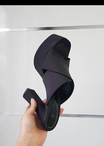 Zara platform topuklu sandalet / platform topuklu terlik - Görsel 13
