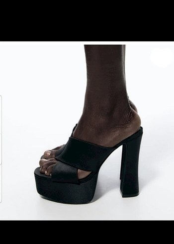 Zara platform topuklu sandalet / platform topuklu terlik - Görsel 3