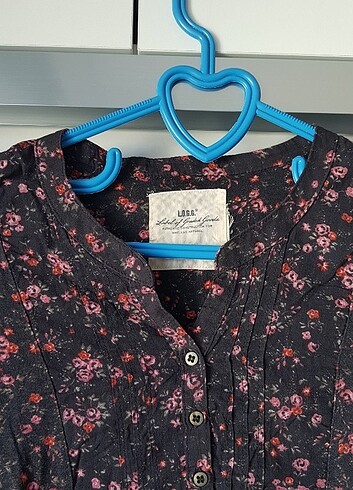 s Beden bordo Renk H&M çiçekli bluz gömlek