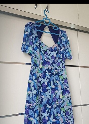 Balon Kol Desenli Sifon Kısa Elbise ... - Görsel 13