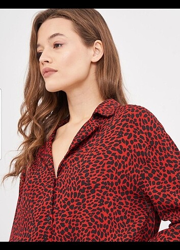 Pull and Bear PULL AND BEAR LEOPAR GÖMLEK