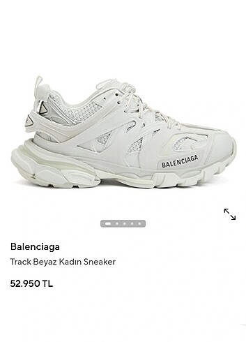36 Beden beyaz Renk Orijinal Balenciaga Track sneaker.
