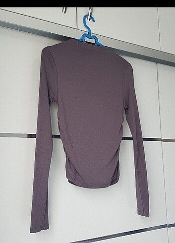 s Beden siyah Renk Stradivarius Drapeli Streç Bluz