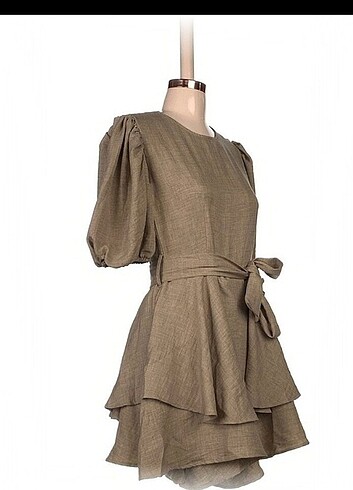 Volanlı Katlı Şortlu Kısa Elbise - Görsel 9