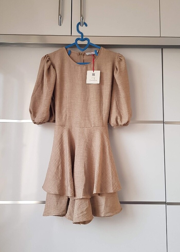 Volanlı Katlı Şortlu Kısa Elbise - Görsel 2