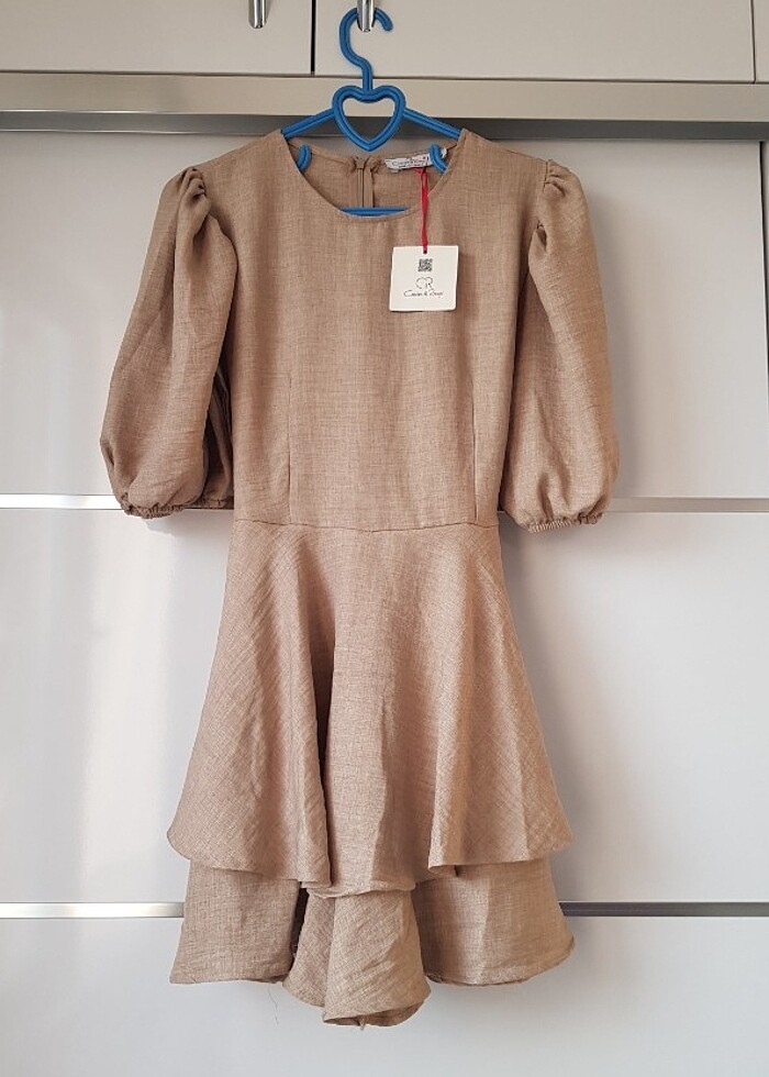 Volanlı Katlı Şortlu Kısa Elbise - Görsel 3