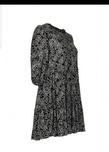 Desenli Bol Kesim Karpuz Kol Elbise - Görsel 5