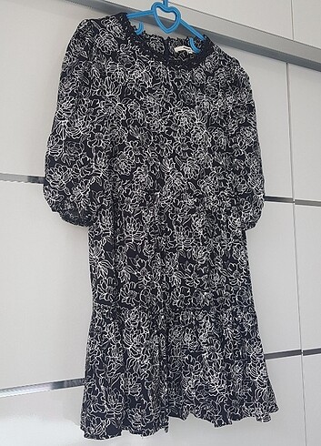 Desenli Bol Kesim Karpuz Kol Elbise - Görsel 11