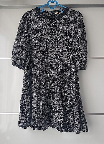 Desenli Bol Kesim Karpuz Kol Elbise - Görsel 12