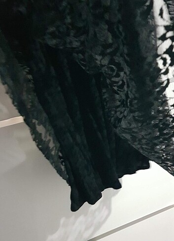 Dantel Kısa Çan Elbise - Görsel 5