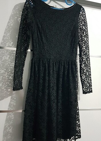 Dantel Kısa Çan Elbise - Görsel 6