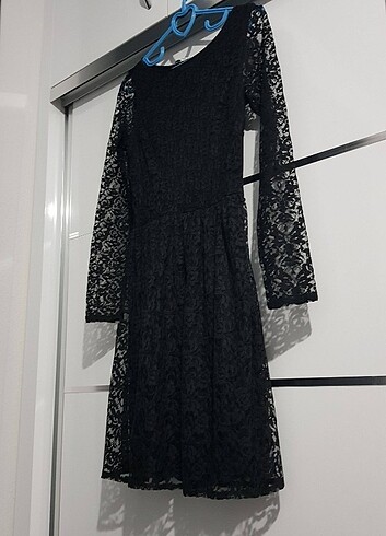 Dantel Kısa Çan Elbise - Görsel 9