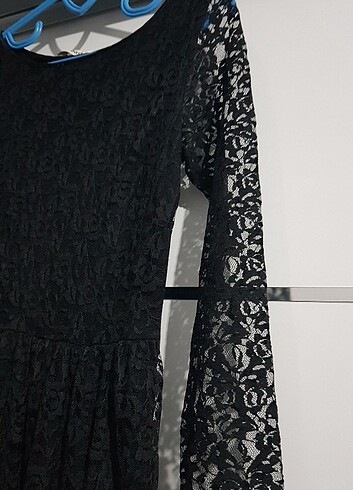 Dantel Kısa Çan Elbise - Görsel 12