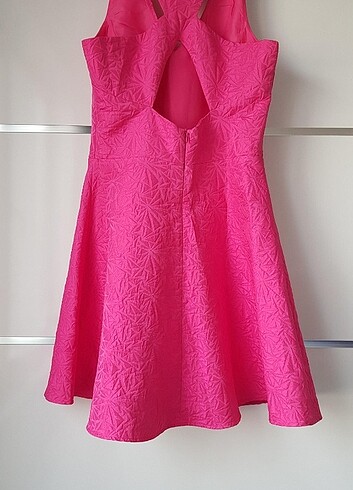 Pembe Sırt Dekolteli Barok Çan Elbise - Görsel 5