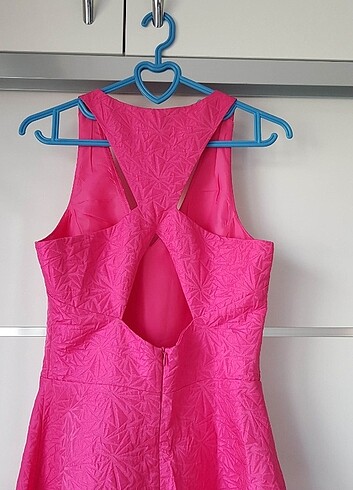 Pembe Sırt Dekolteli Barok Çan Elbise - Görsel 6