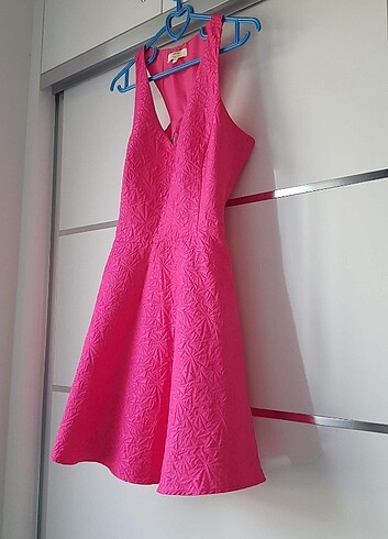 Pembe Sırt Dekolteli Barok Çan Elbise - Görsel 9