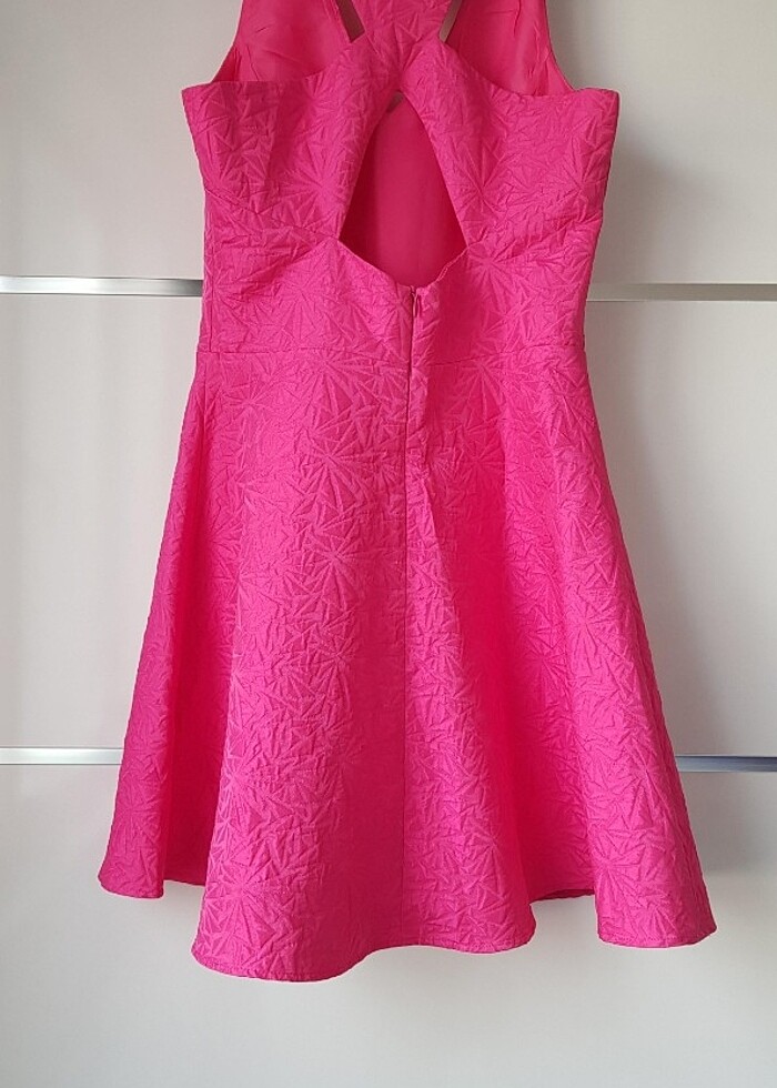 Pembe Sırt Dekolteli Barok Çan Elbise - Görsel 5